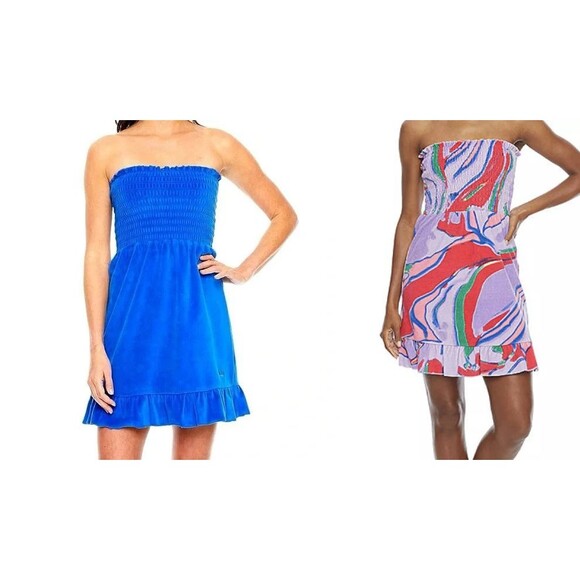 NWT JUICY COUTURE Sundress RUFFLE HEM Sleeveless BLUE SPLASH, For Beach / Pool - Picture 1 of 1